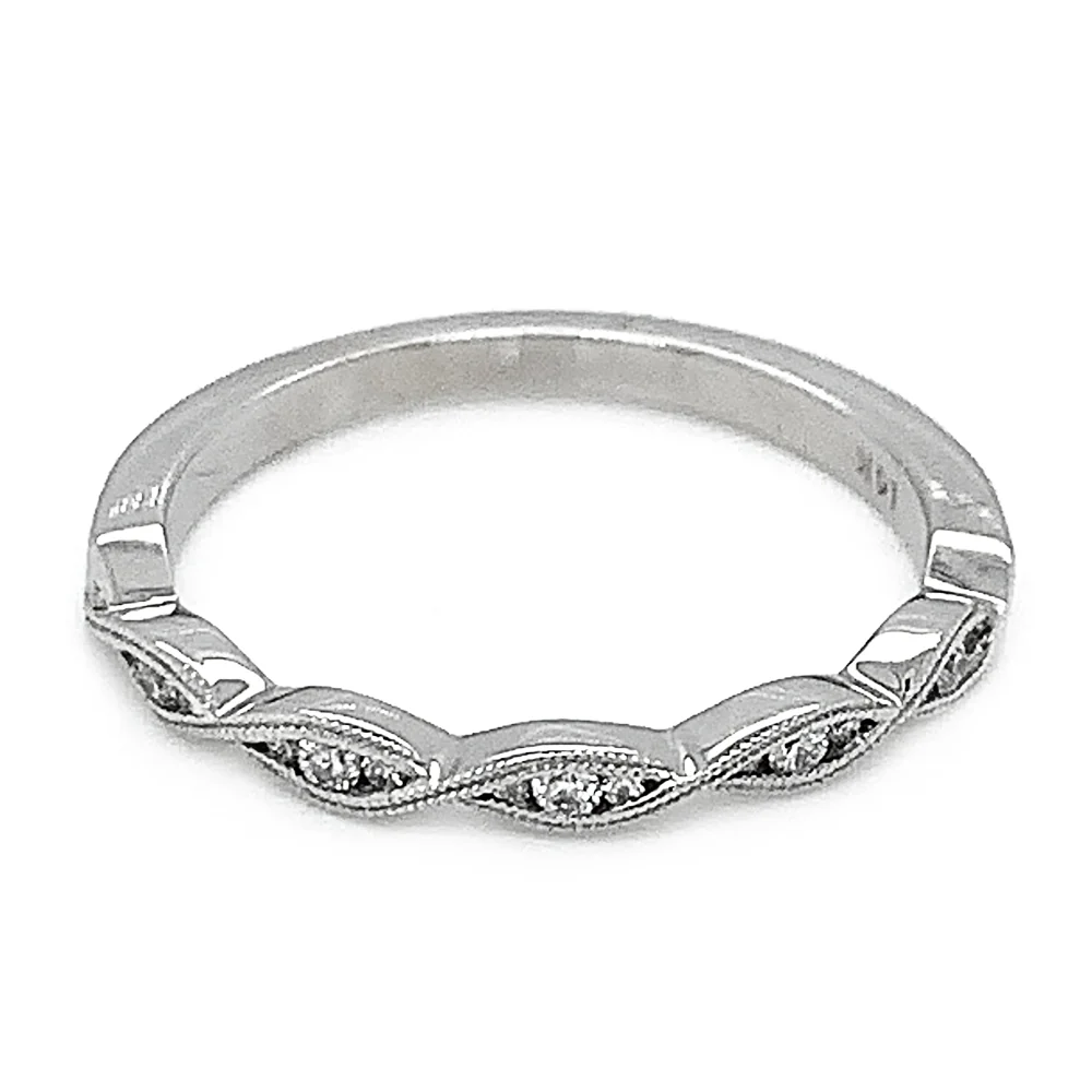 14K White Gold and Diamond Ring - "April" - Image 3