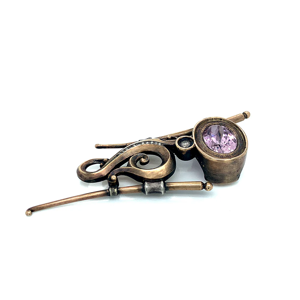 1888 Pearl, Kunzite, and Diamond Bolo Necklace - Image 5