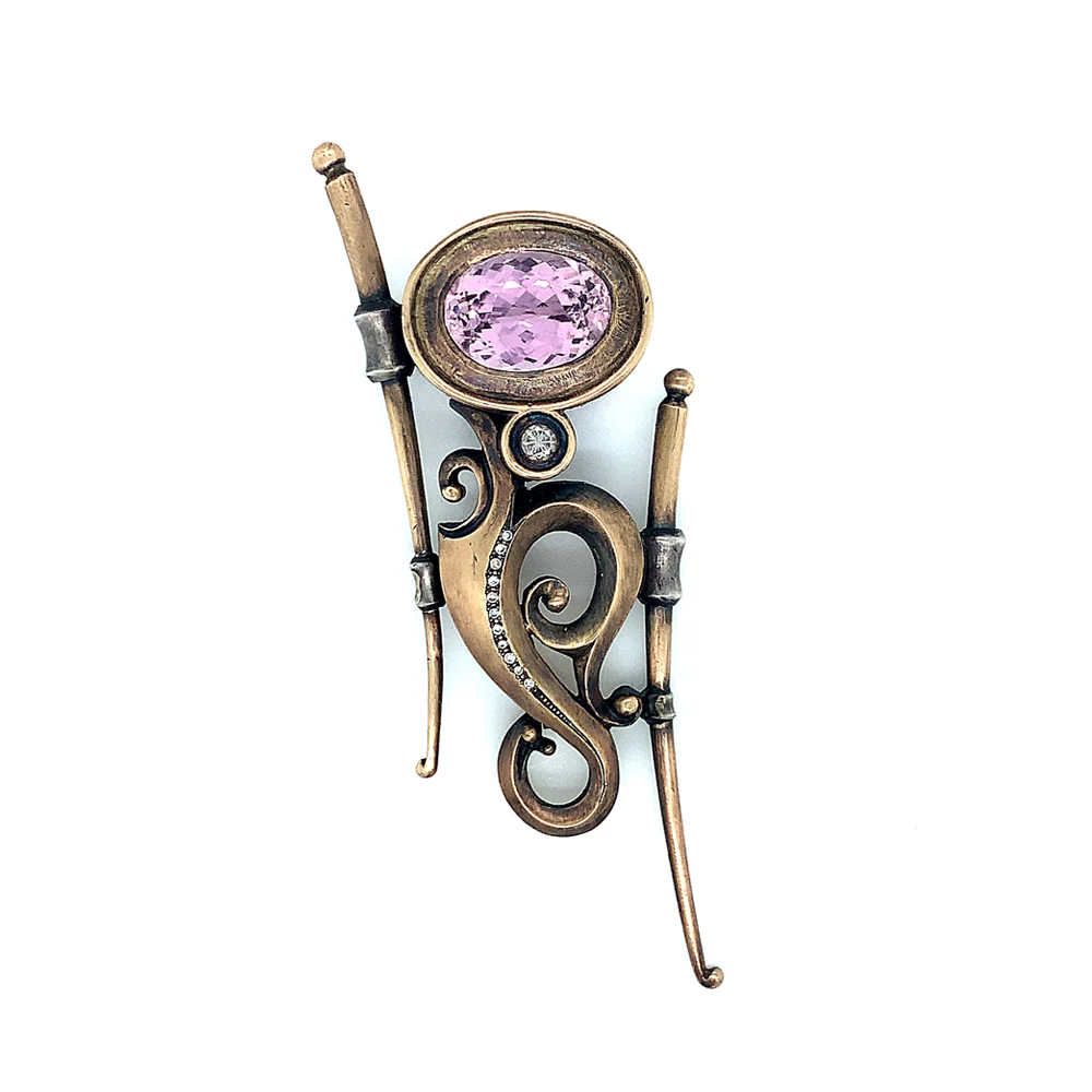 1888 Pearl, Kunzite, and Diamond Bolo Necklace - Image 6
