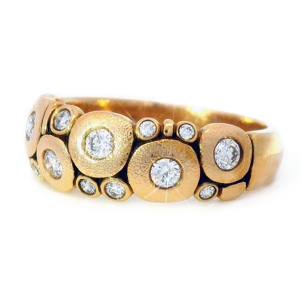 18K Rose Gold Diamond Dome Ring - "Candy" - Image 4