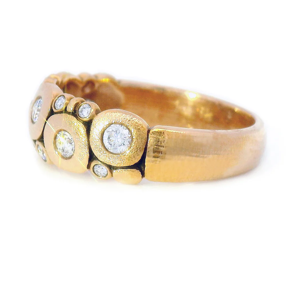 18K Rose Gold Diamond Dome Ring - "Candy" - Image 5