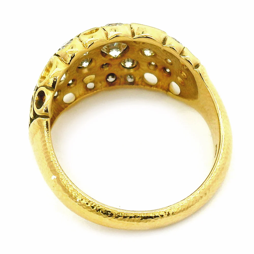 18K Yellow Gold & Diamond Band - "Open Work" - Image 5