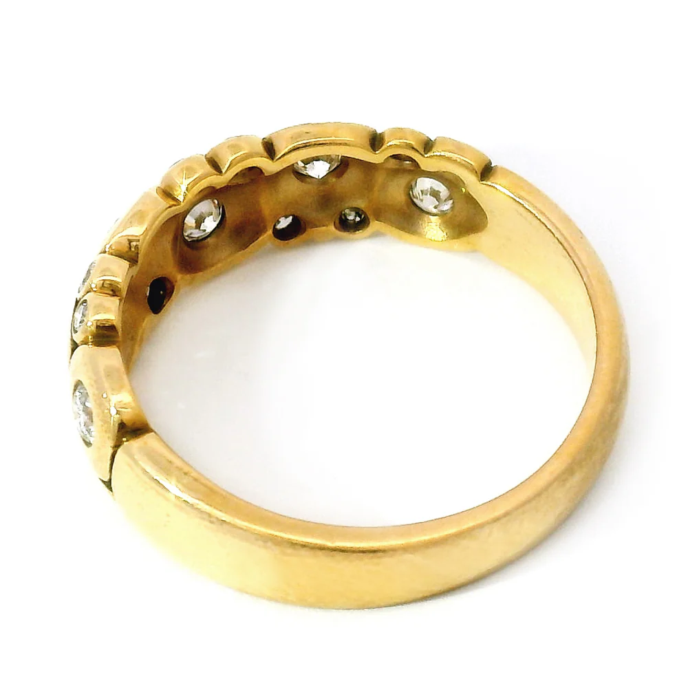 18K Yellow Gold & Diamond Dome Ring - "Candy" - Image 7