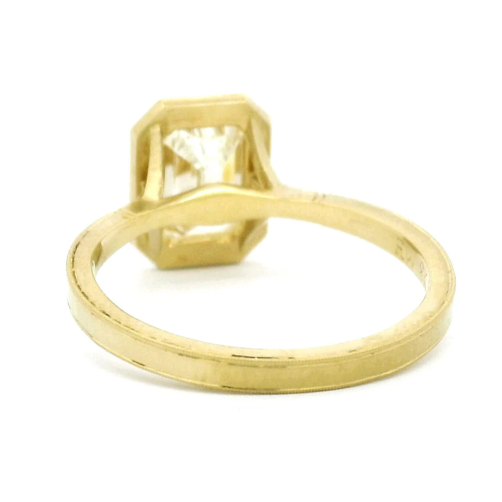 Emerald Cut Diamond Engagement Ring - "Mariana Bezel" - Image 6