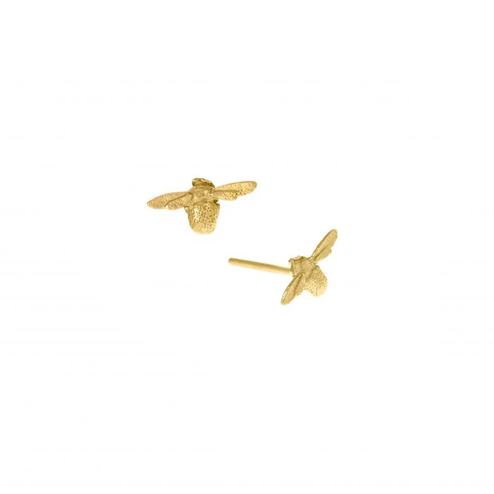 Petite Yellow Gold Studs - "Itsy Bitsy Bee" - Image 3