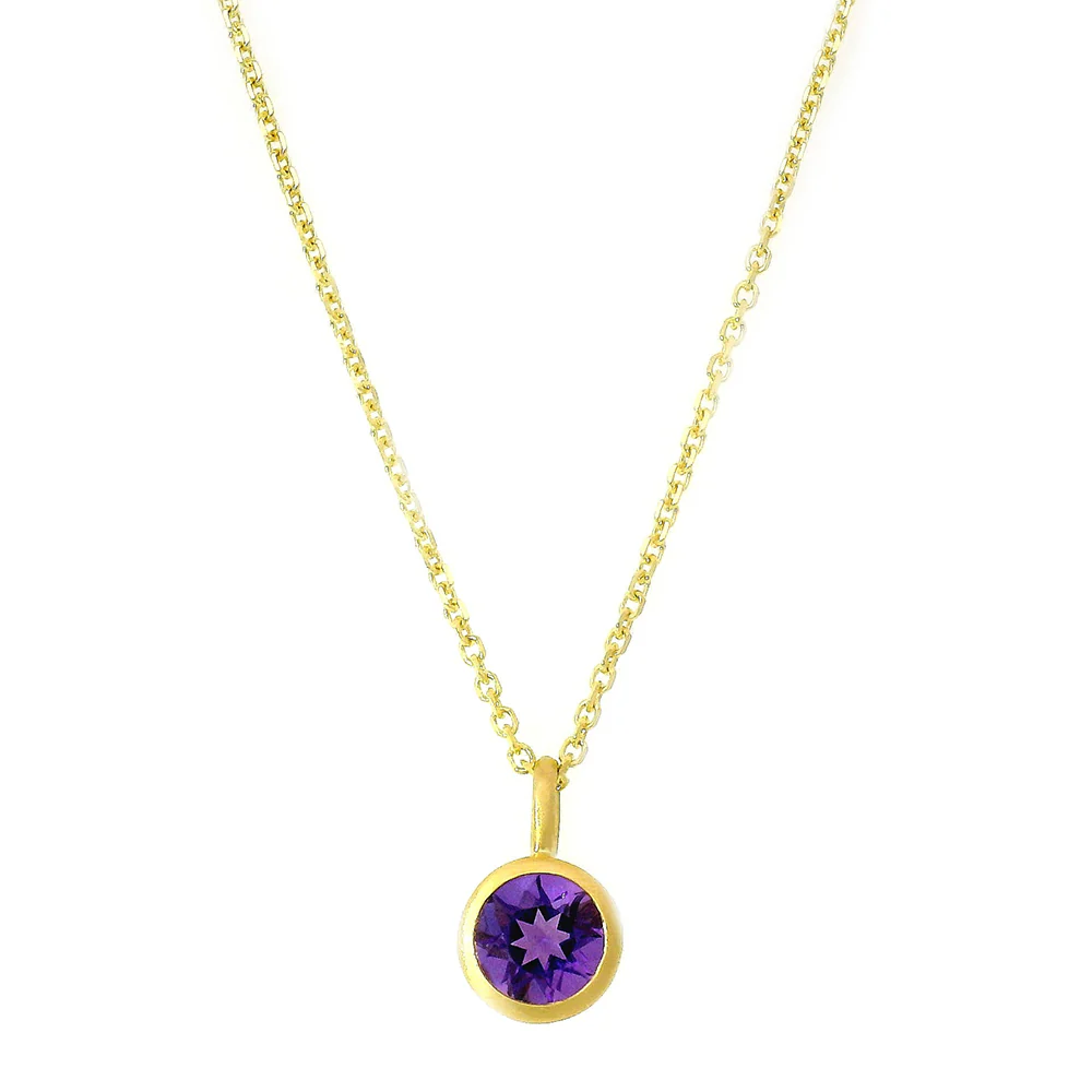 Amethyst & Yellow Gold Pendant - "Berry Picking" - Image 3