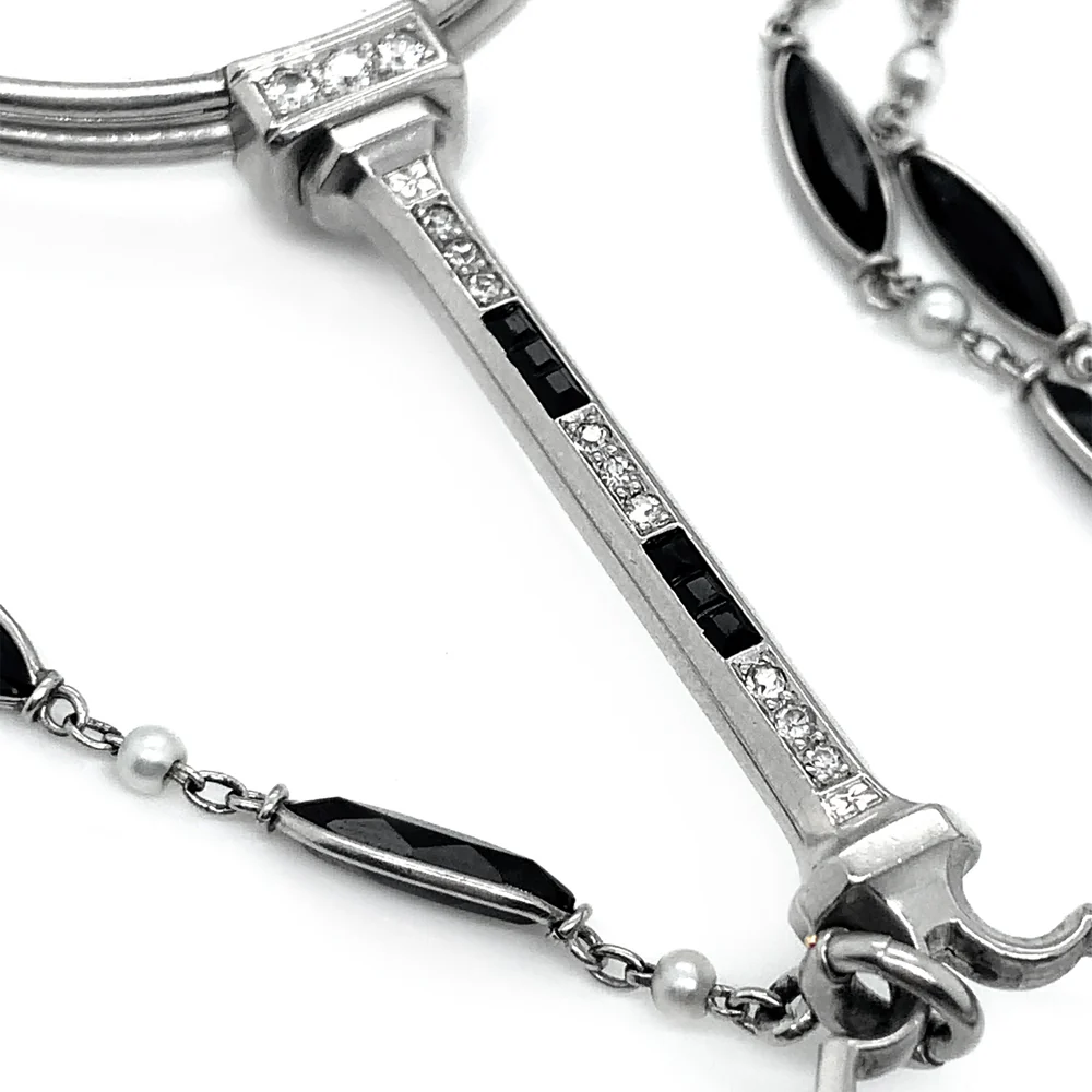 Antique Diamond, Onyx, and Platinum Lorgnette - Image 5