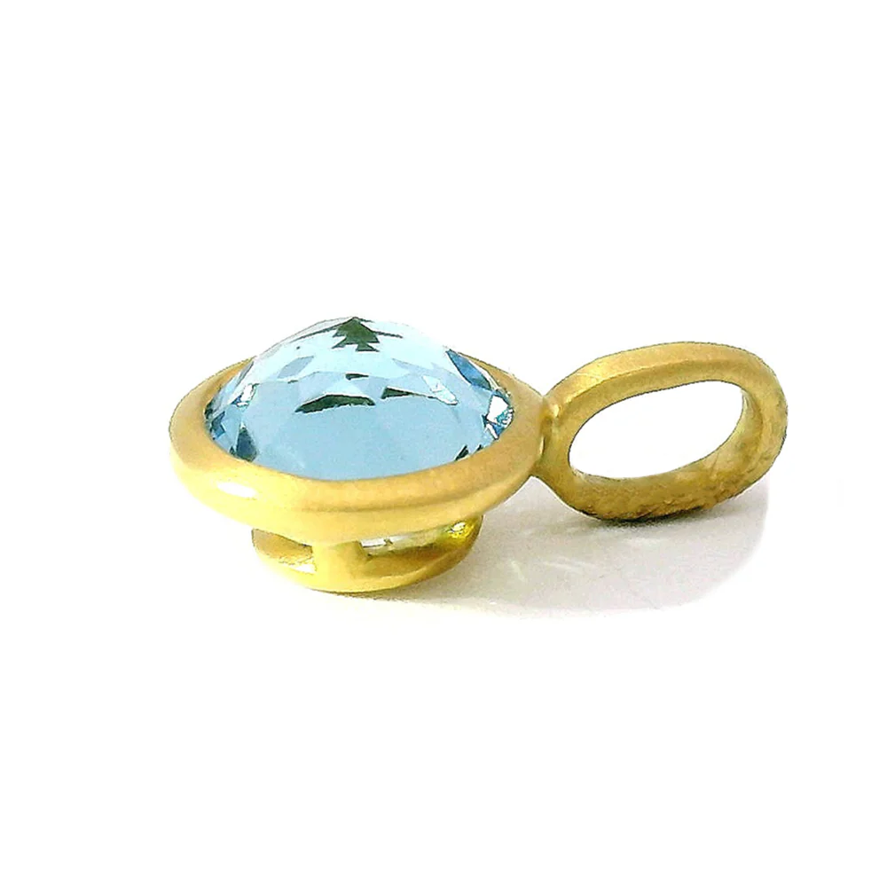 Aquamarine & Yellow Gold Pendant - "Misty Sea" - Image 6