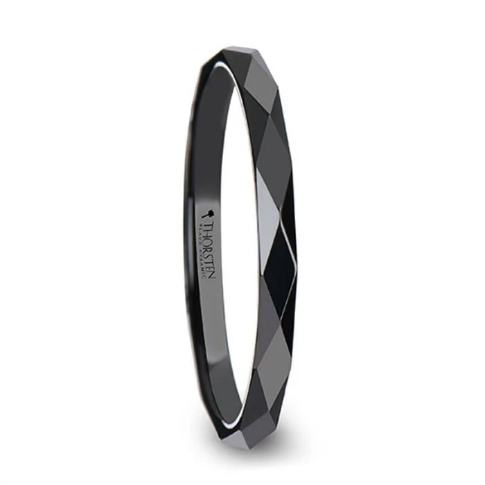 Black Ceramic Ring - "Davina" - Image 2