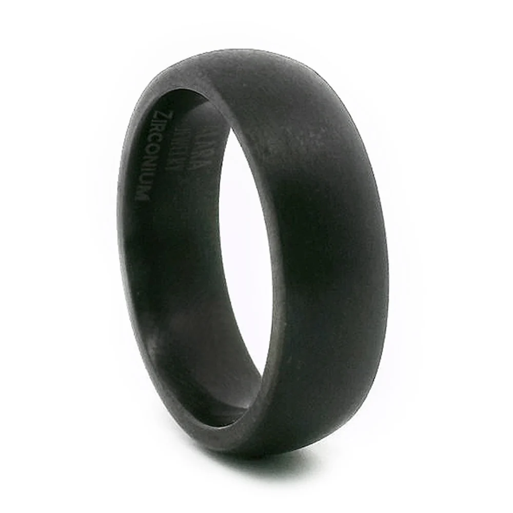 Black Zirconium Domed Band - "Back to Black"
