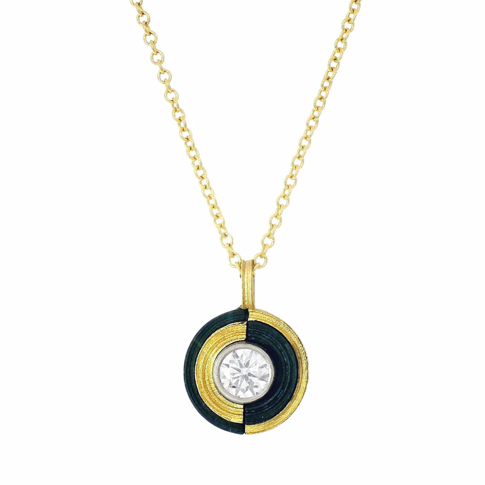 Blackened Cobalt Chrome & Diamond Necklace - "Paramount" - Image 2