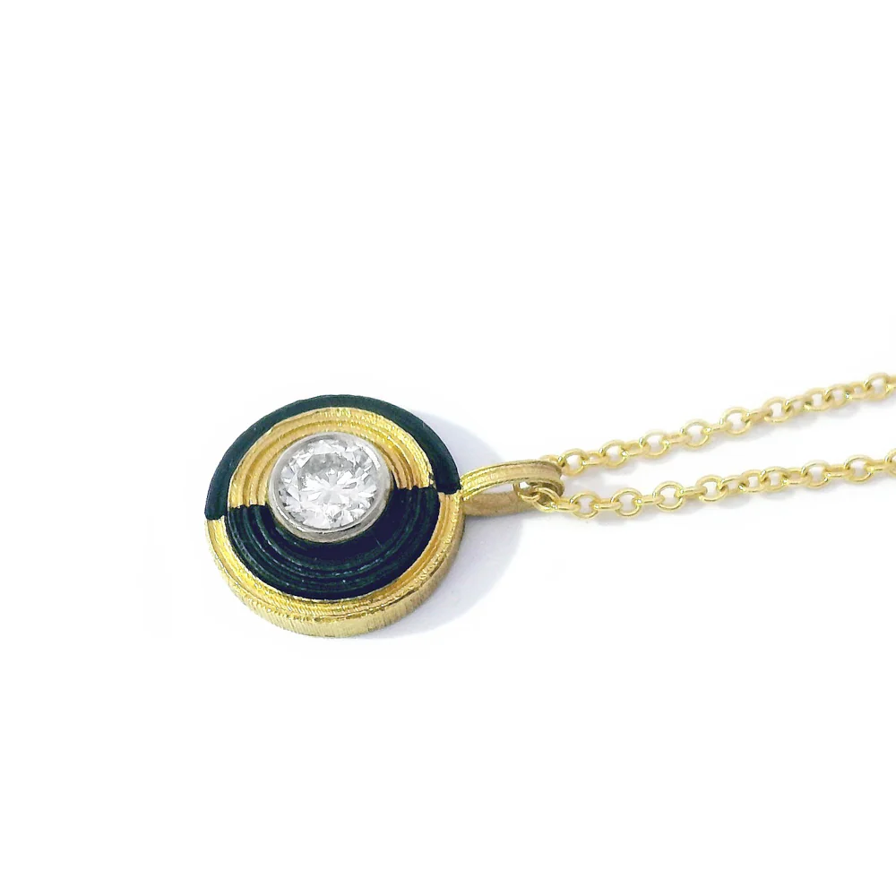 Blackened Cobalt Chrome & Diamond Necklace - "Paramount" - Image 4