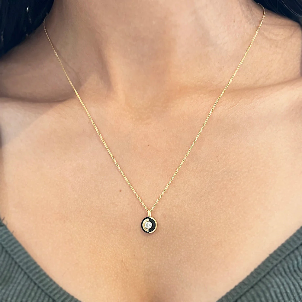 Blackened Cobalt Chrome & Diamond Necklace - "Paramount" - Image 5