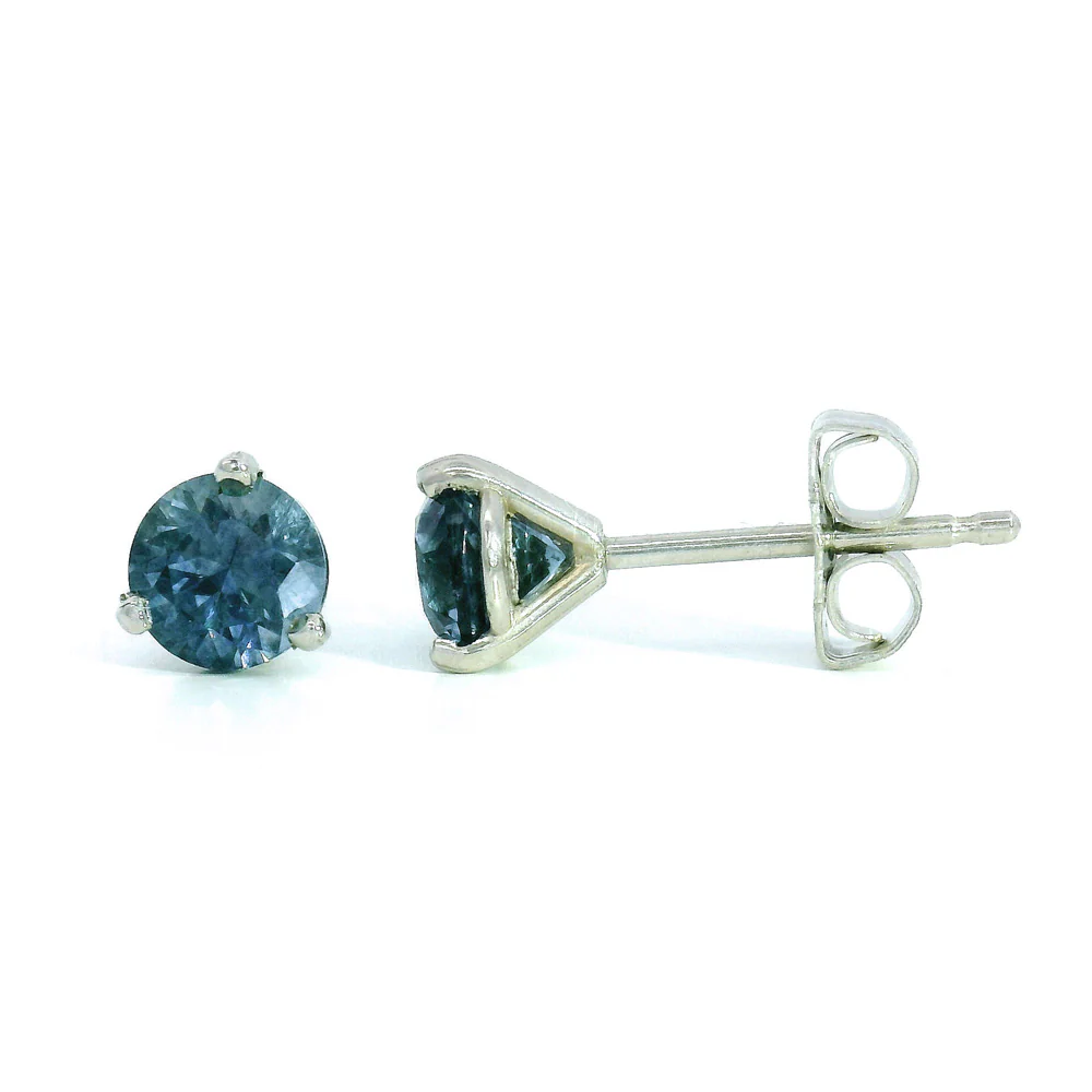 Blue Montana Sapphire & Platinum Earrings - "Marias" - Image 2