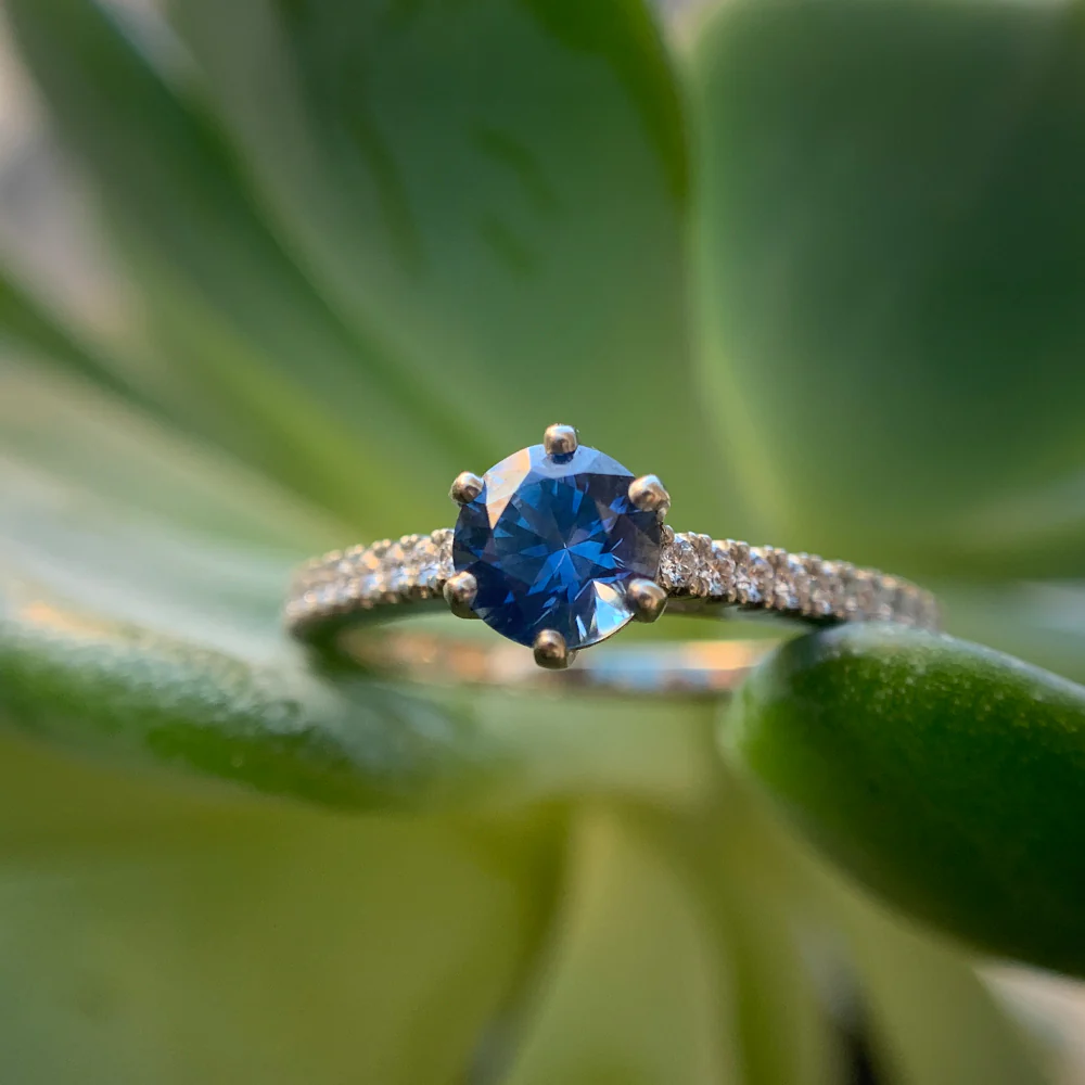 Blue Montana Sapphire & Diamond Ring - "Victoria" - Image 2