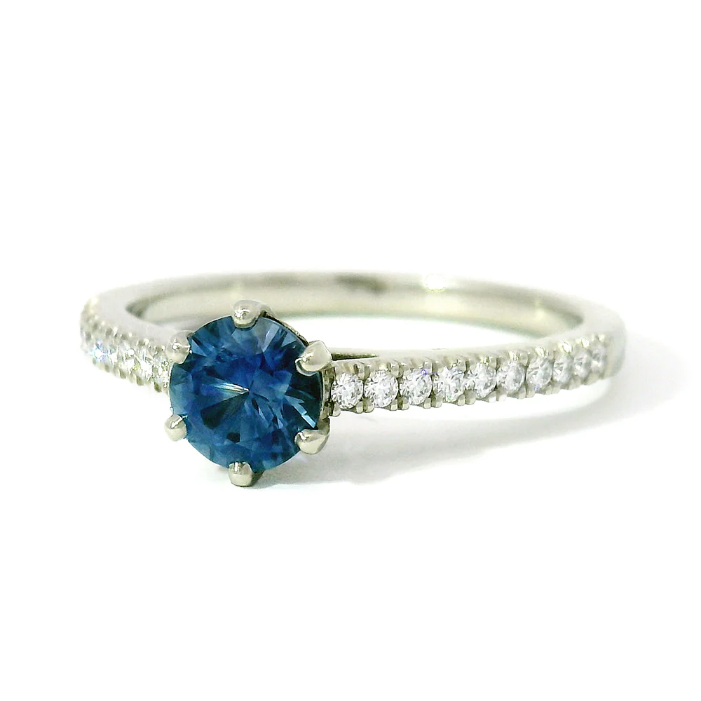 Blue Montana Sapphire & Diamond Ring - "Victoria" - Image 3