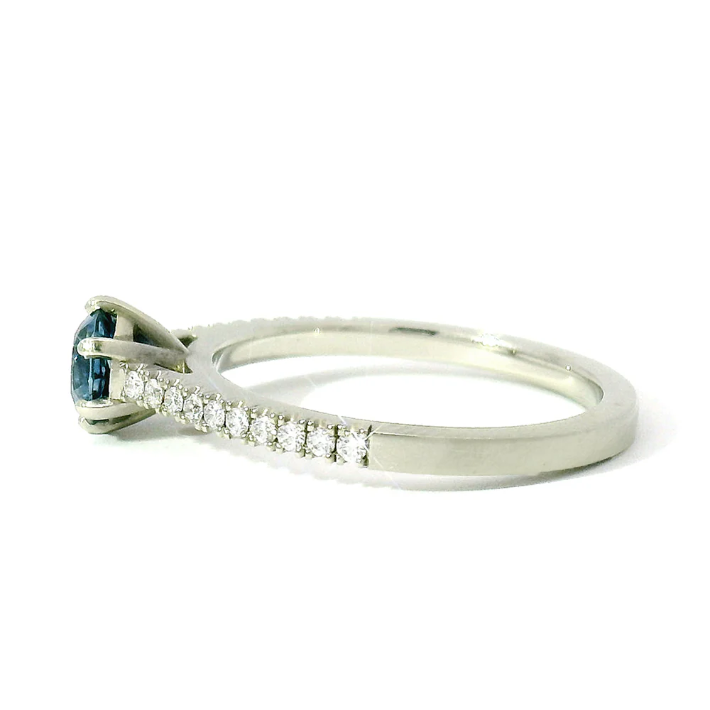 Blue Montana Sapphire & Diamond Ring - "Victoria" - Image 4