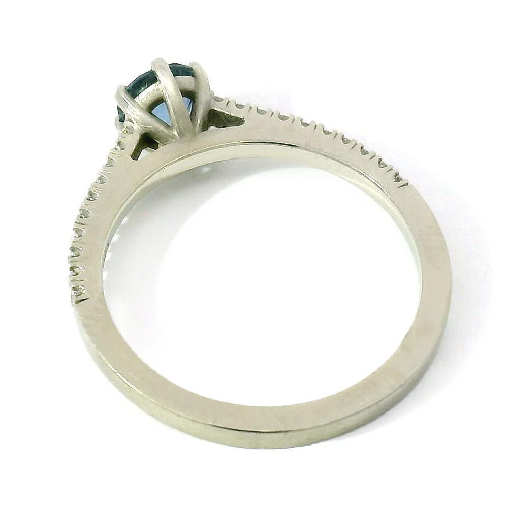 Blue Montana Sapphire & Diamond Ring - "Victoria" - Image 5
