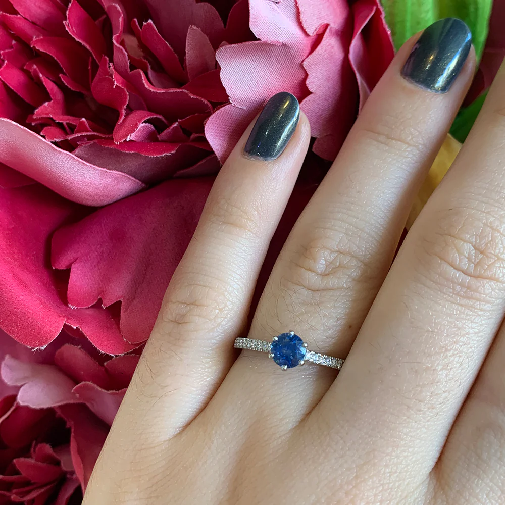 Blue Montana Sapphire & Diamond Ring - "Victoria" - Image 6