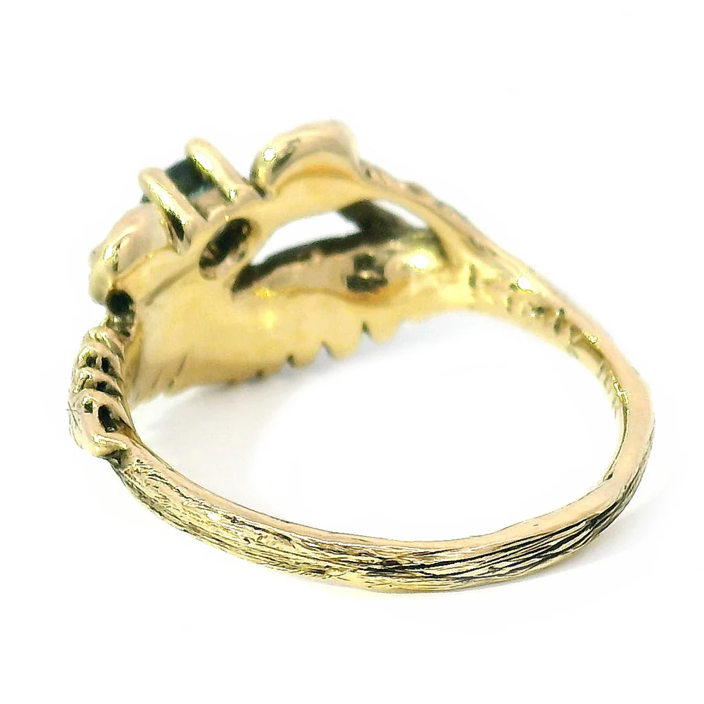 Blue Montana Sapphire & Yellow Gold Mushroom Ring - "Sisters" - Image 8