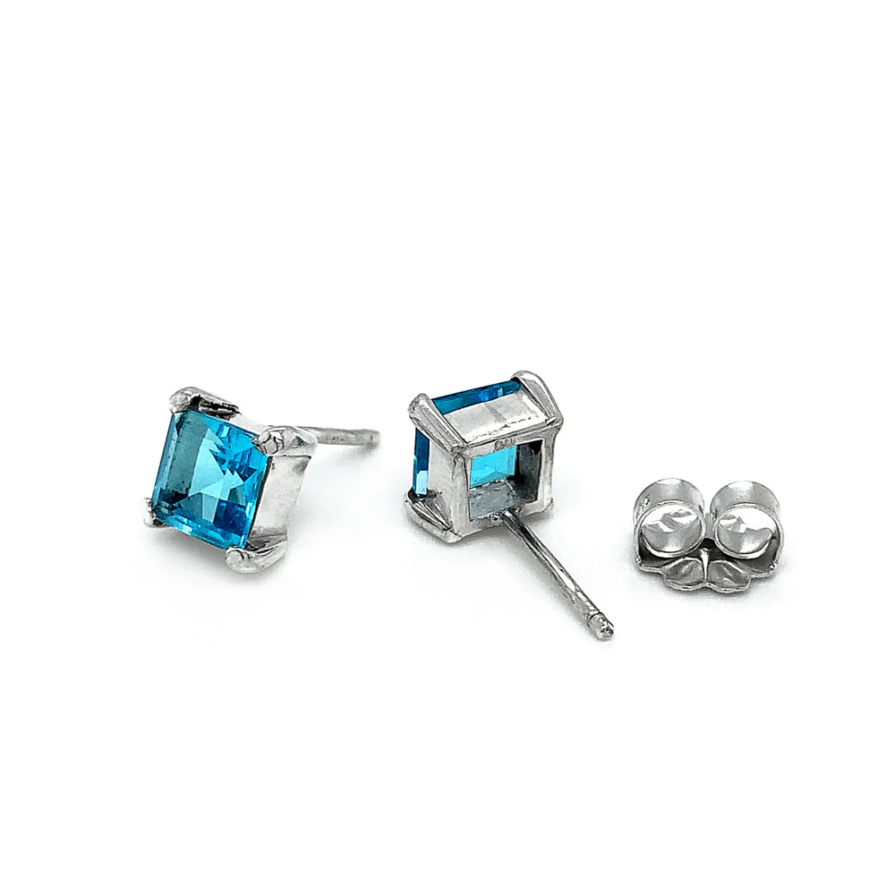 Sterling Silver & Blue Topaz Studs- "Baby Blues" - Image 2