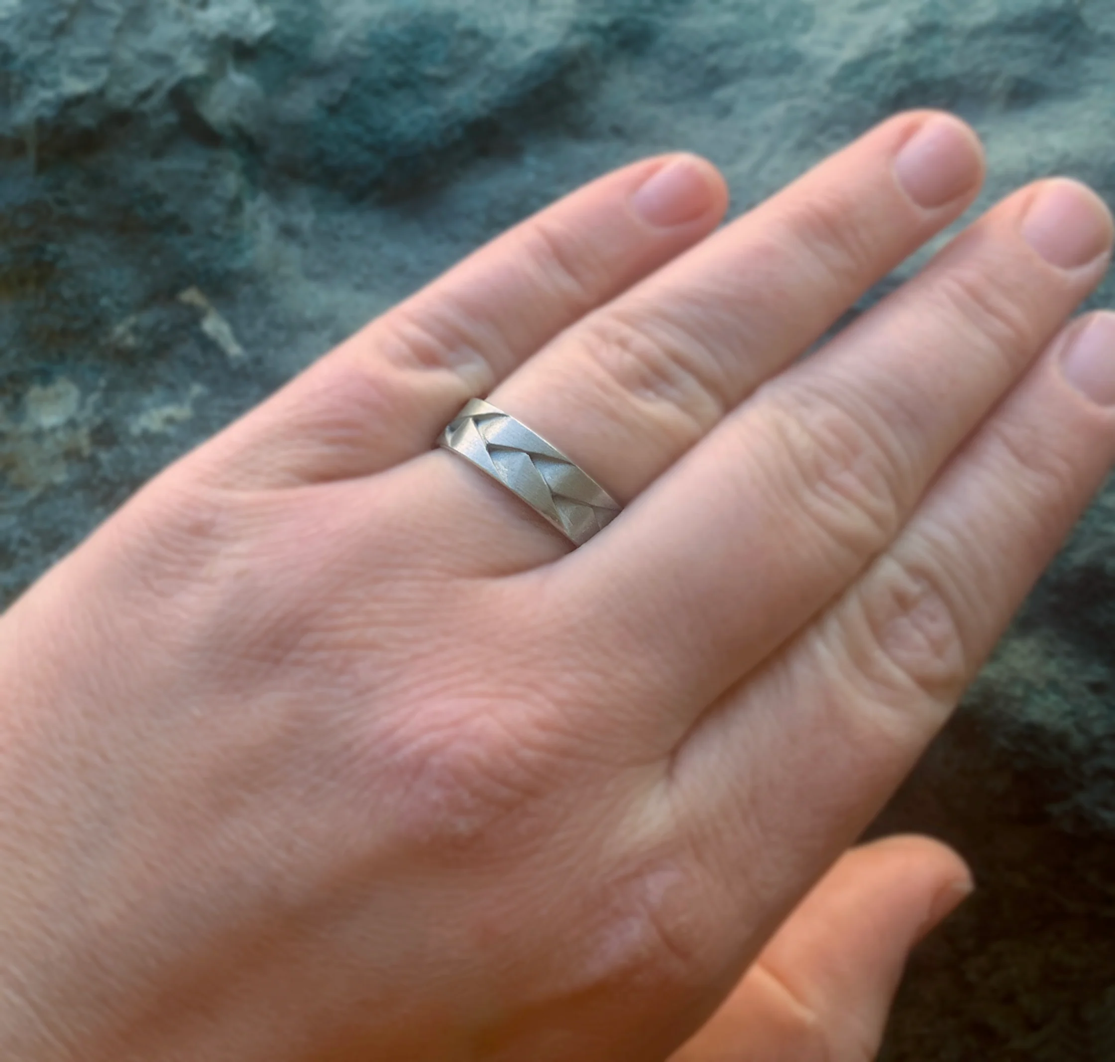 Braided Sterling Silver Men's Band - "Interwoven" - Image 3