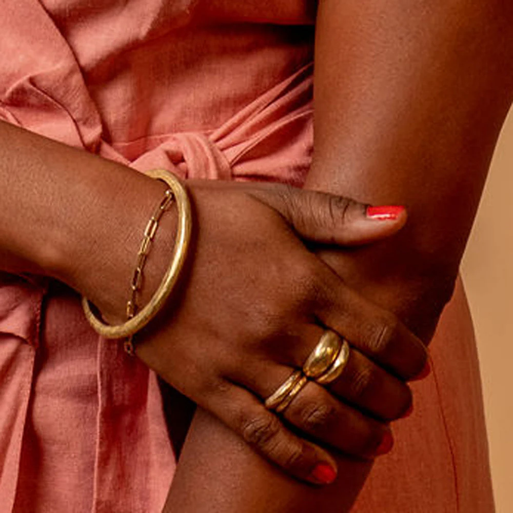 Bronze Bangle Bracelet - "Nairobi" - Image 2