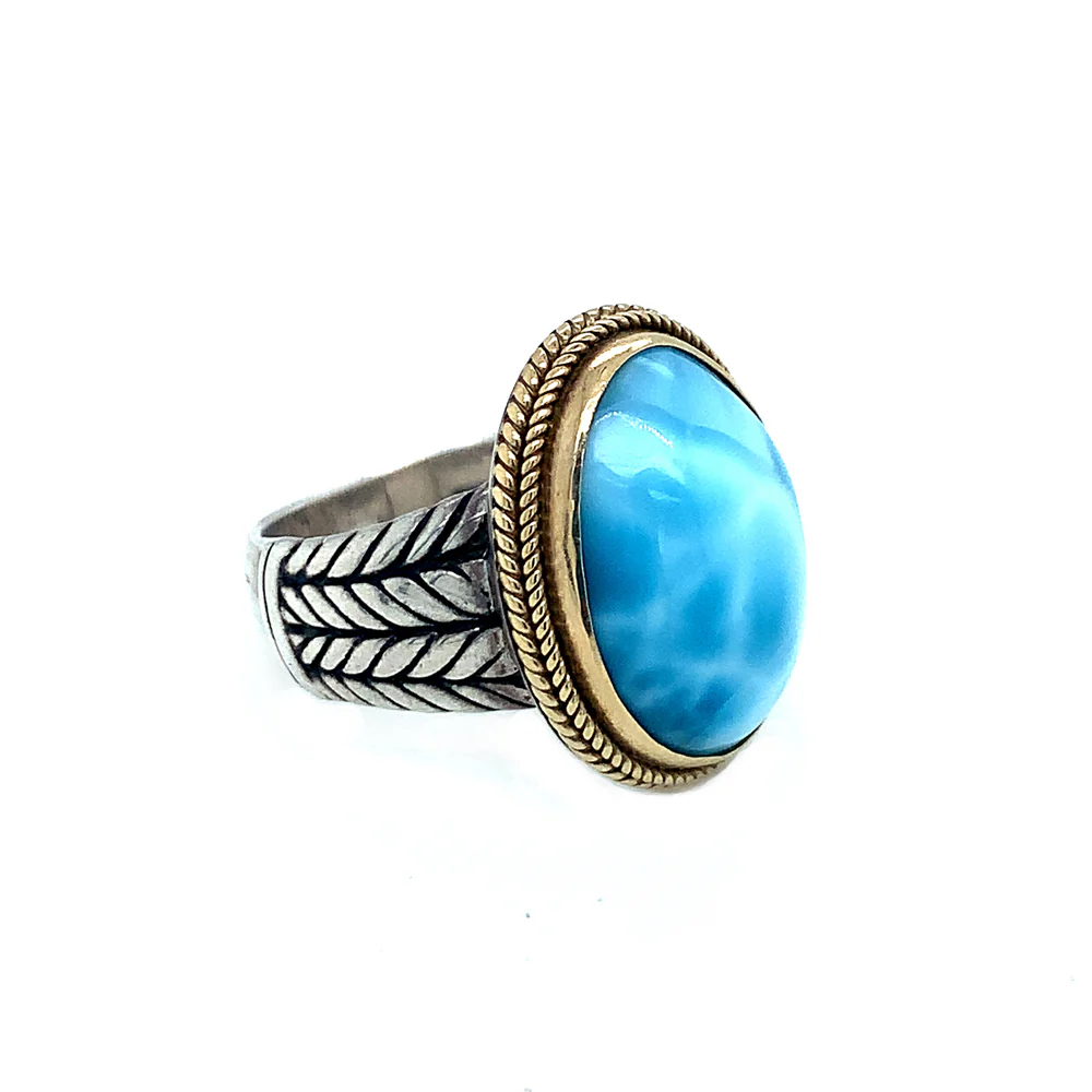Cabochon Larimar Ring - Image 2