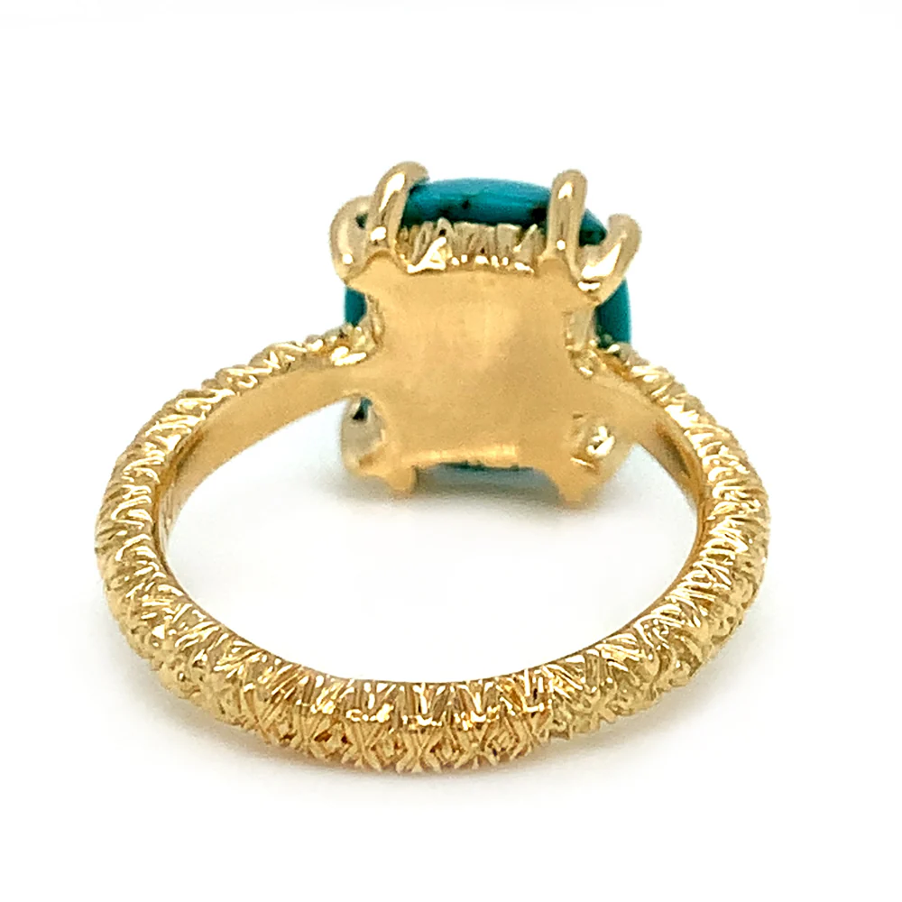 Carico Lake Turquoise & Diamond Ring - "Moonrise" - Image 4