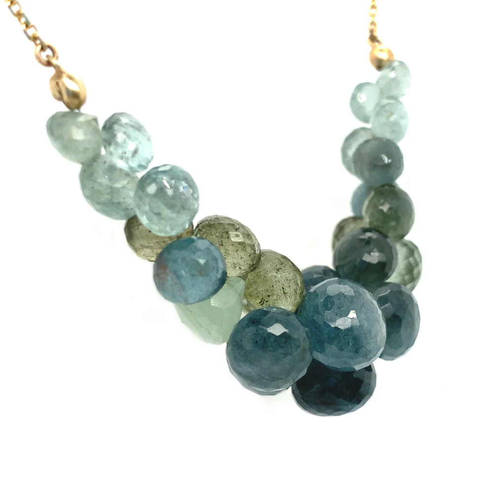 Caviar Moss Aquamarine Scoop Necklace - Image 3