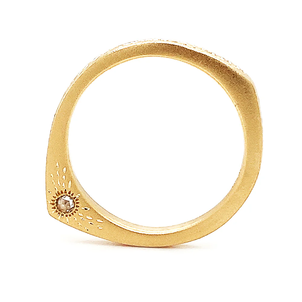 Celestial Yellow Gold & Diamond Ring - "Celestial Slice" - Image 2