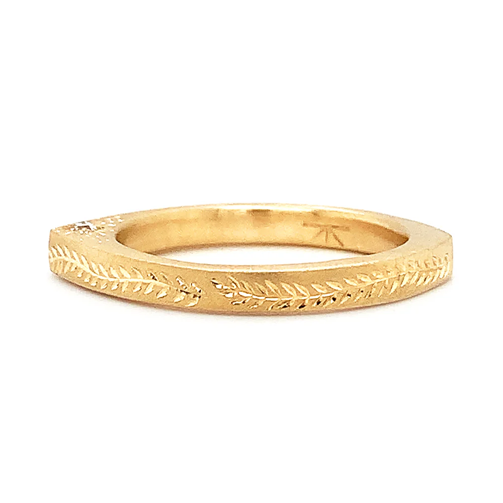 Celestial Yellow Gold & Diamond Ring - "Celestial Slice" - Image 3