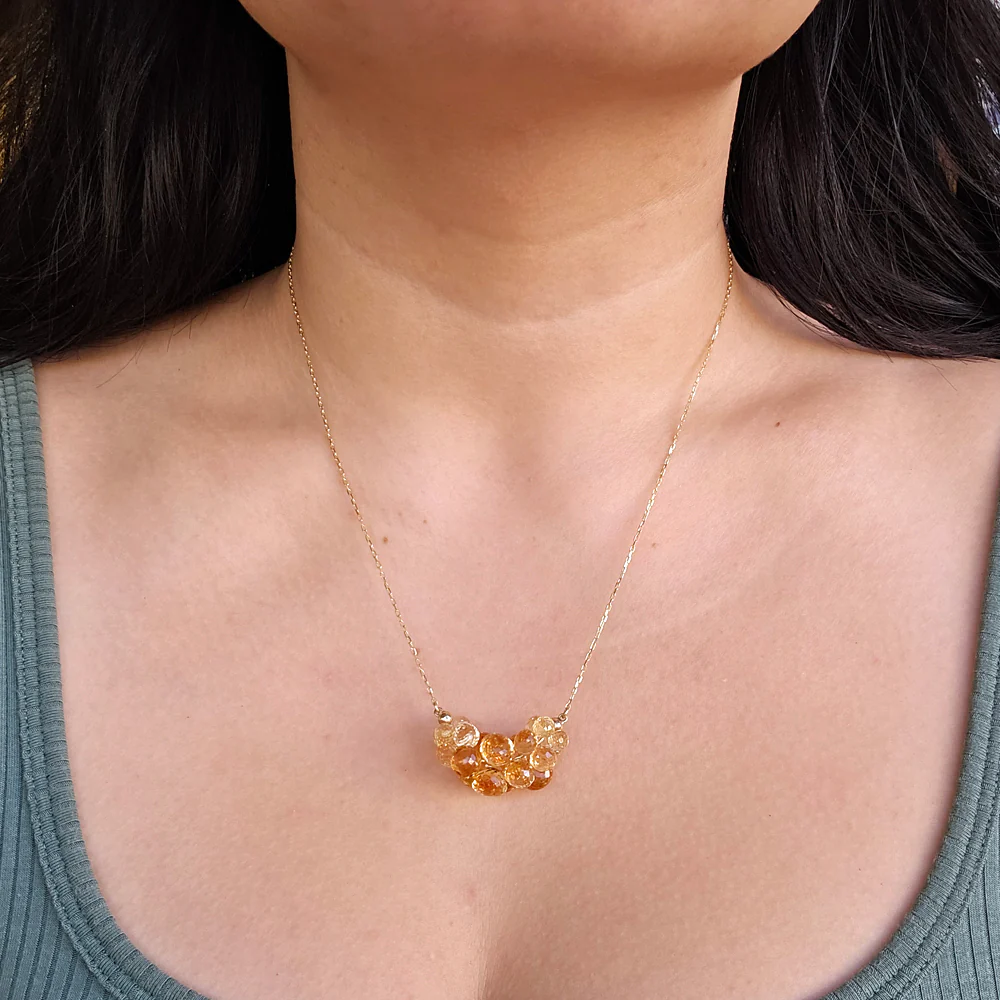 Citrine Briolette Cluster Necklace - "Extra Large Cloud" - Image 2