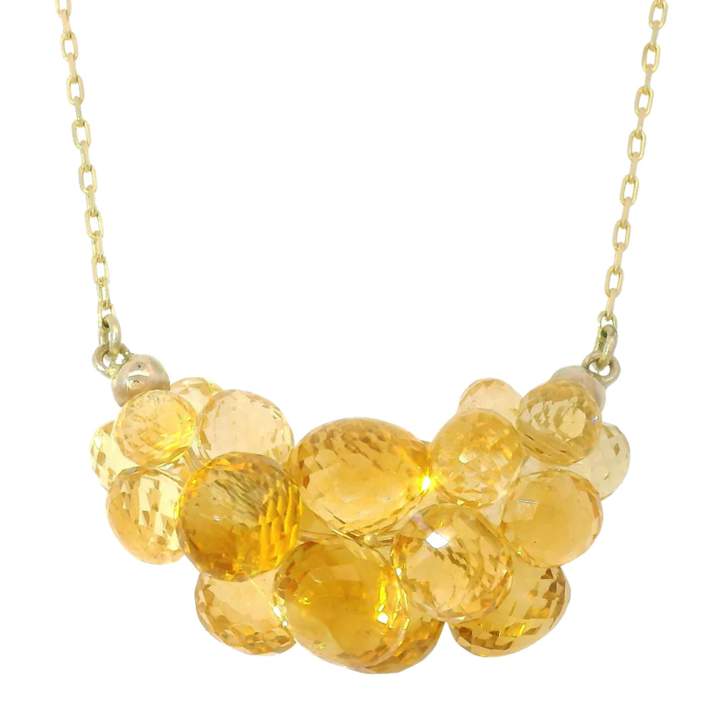 Citrine Briolette Cluster Necklace - "Extra Large Cloud" - Image 3