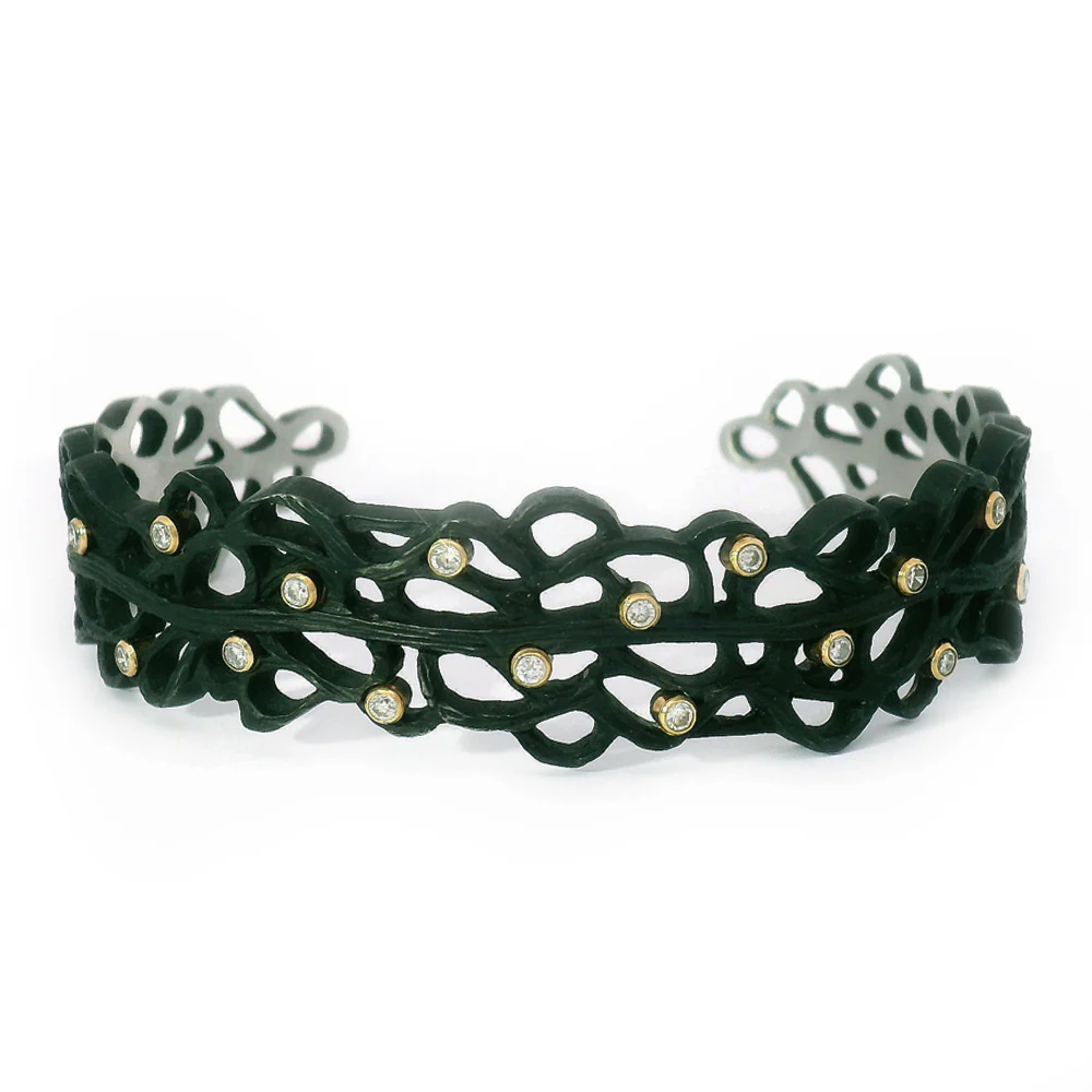 Cobalt Chrome & Diamond Bracelet - "Shadow"
