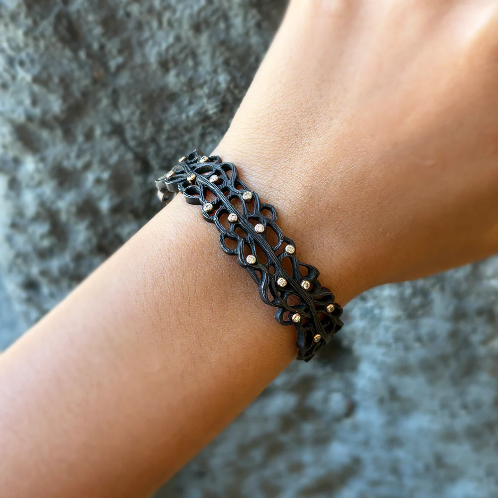 Cobalt Chrome & Diamond Bracelet - "Shadow" - Image 2