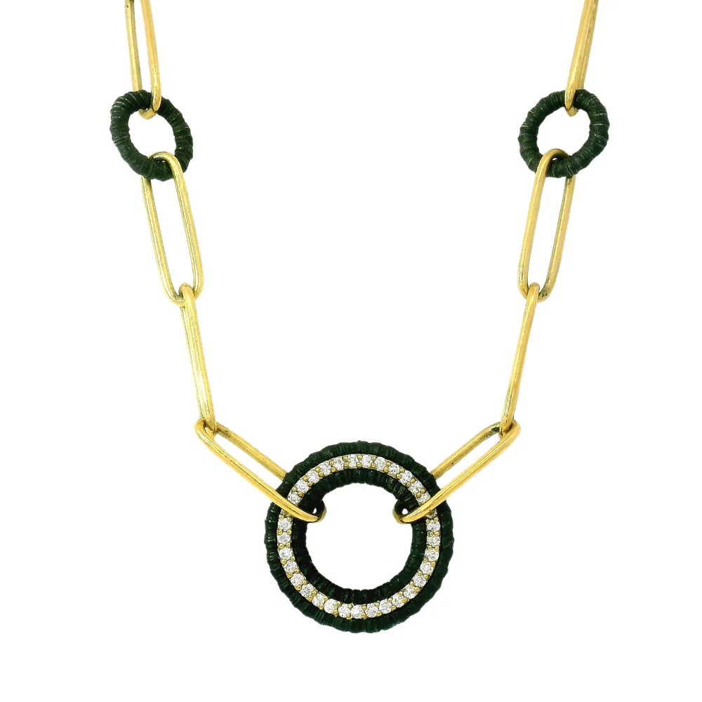 Cobalt Chrome & Diamond Necklace - "Ridge-Wheel" - Image 2