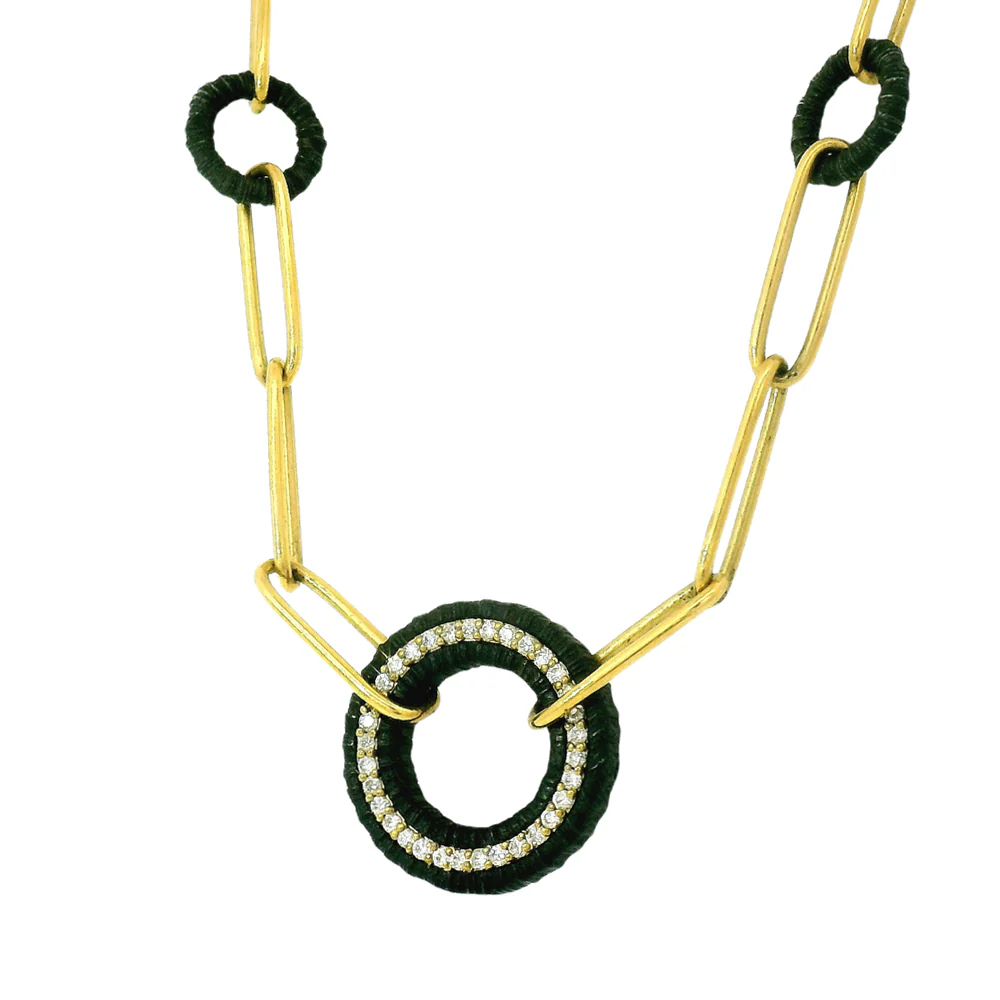 Cobalt Chrome & Diamond Necklace - "Ridge-Wheel" - Image 3