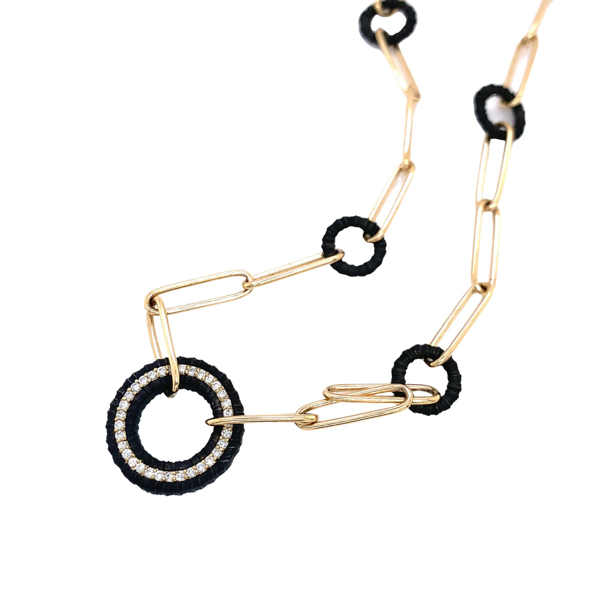 Cobalt Chrome & Diamond Necklace - "Ridge-Wheel" - Image 5