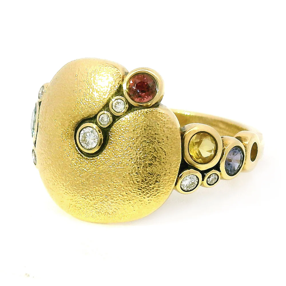 Montana Sapphire & Diamond Ring - "Apple" - Image 3