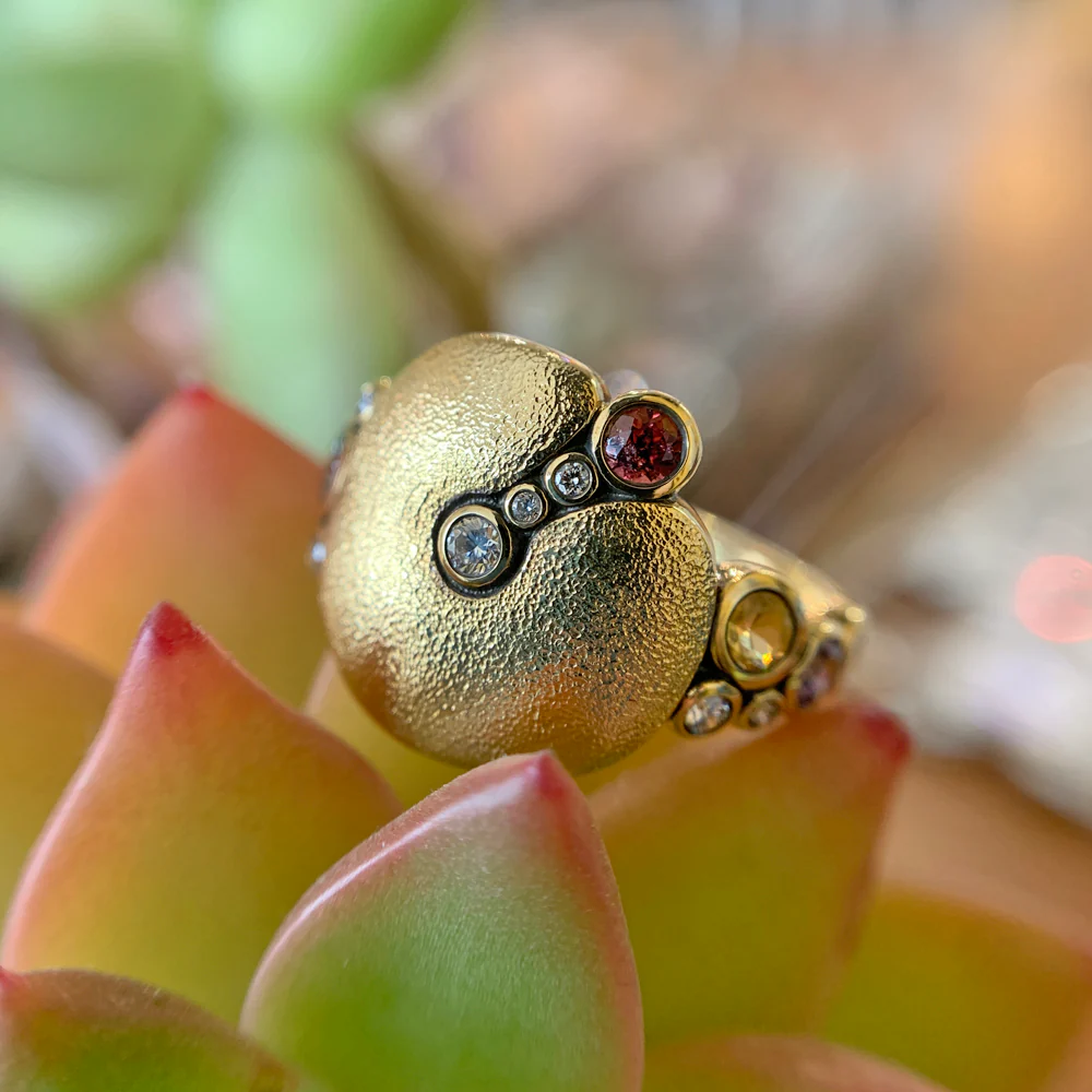 Montana Sapphire & Diamond Ring - "Apple" - Image 4