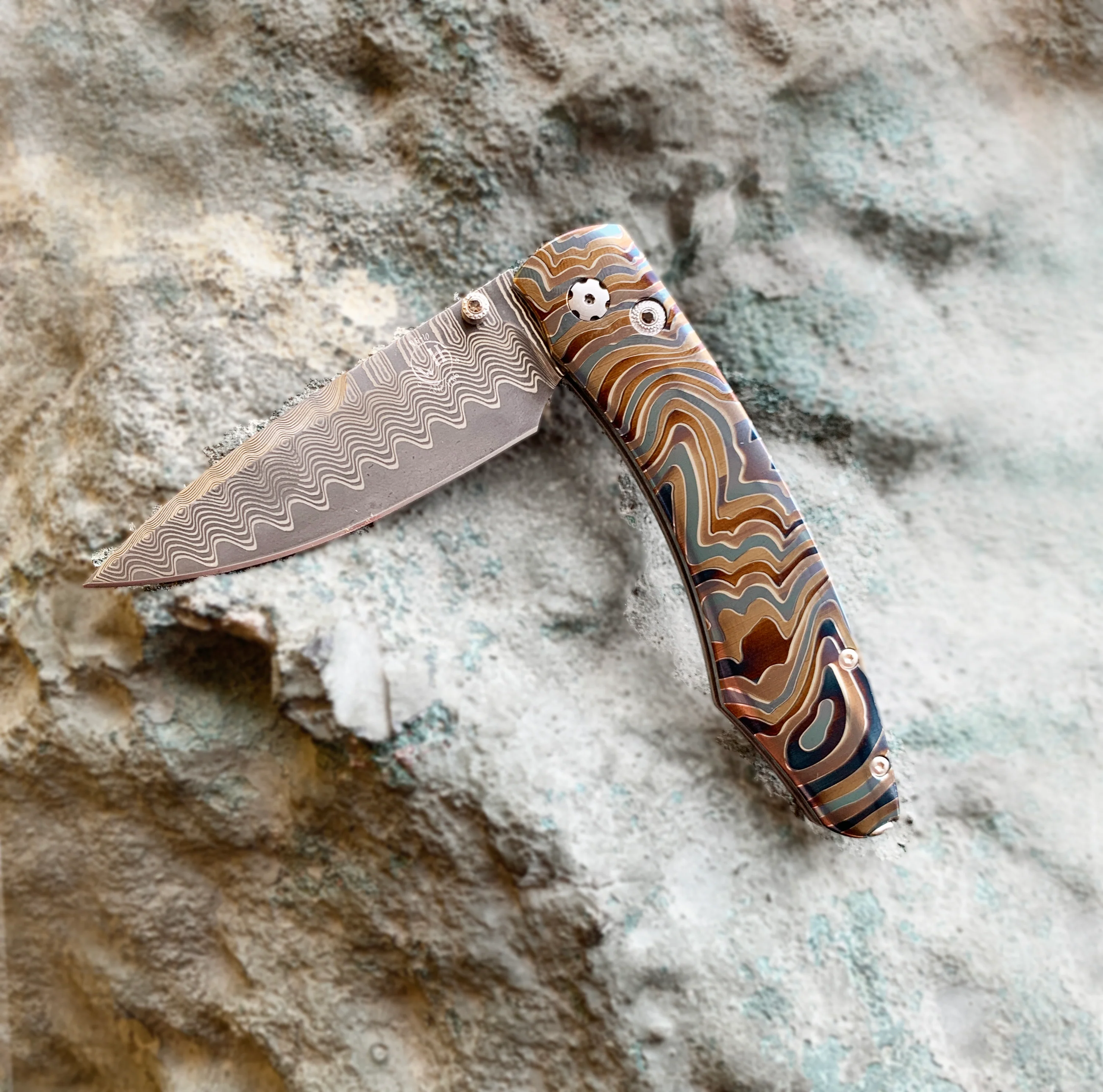 Damascus Steel Spearpoint Knife - "B12 Topo" - Image 5