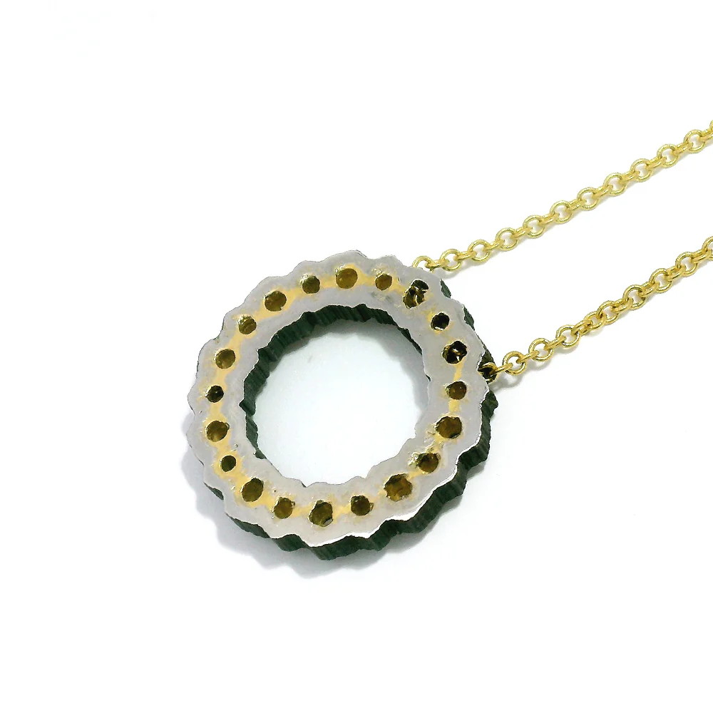 Diamond & Blackened Cobalt Chrome Necklace - "Scallop" - Image 7