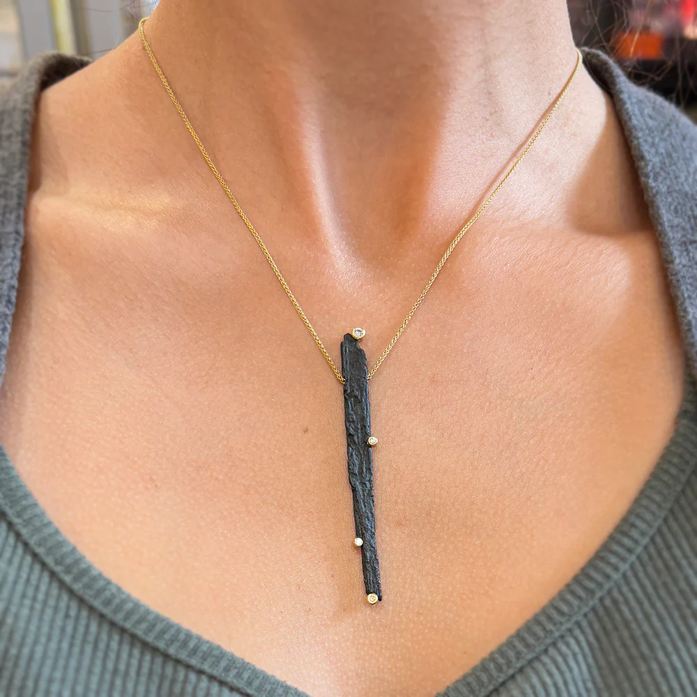 Diamond and Cobalt Chrome Necklace-"Manzanita" - Image 3