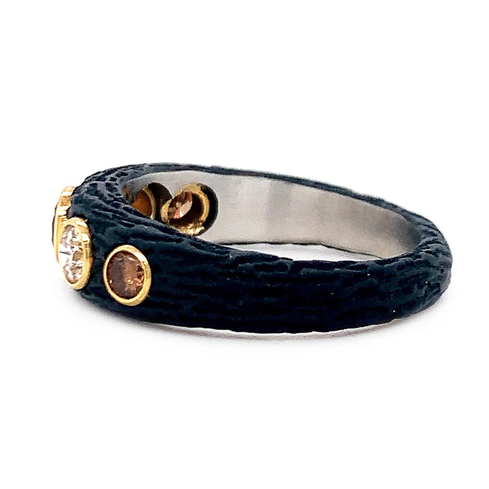 Diamond and Cobalt Chrome Ring - "Bold Pebble" - Image 4