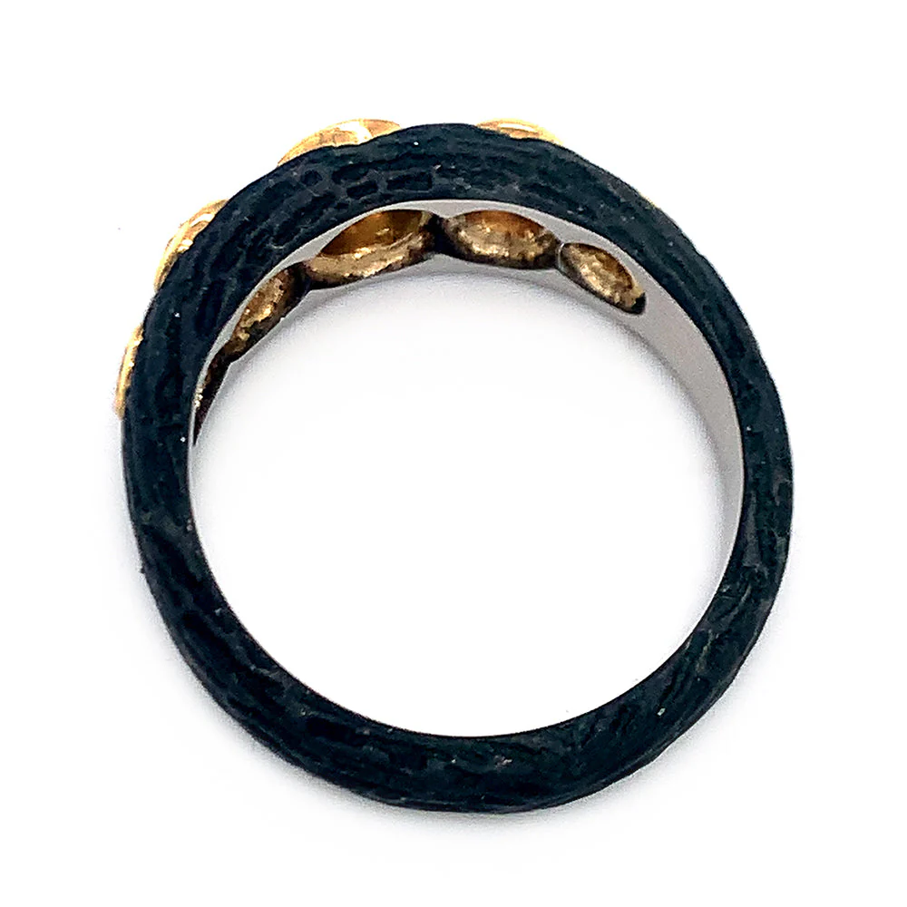 Diamond and Cobalt Chrome Ring - "Bold Pebble" - Image 5