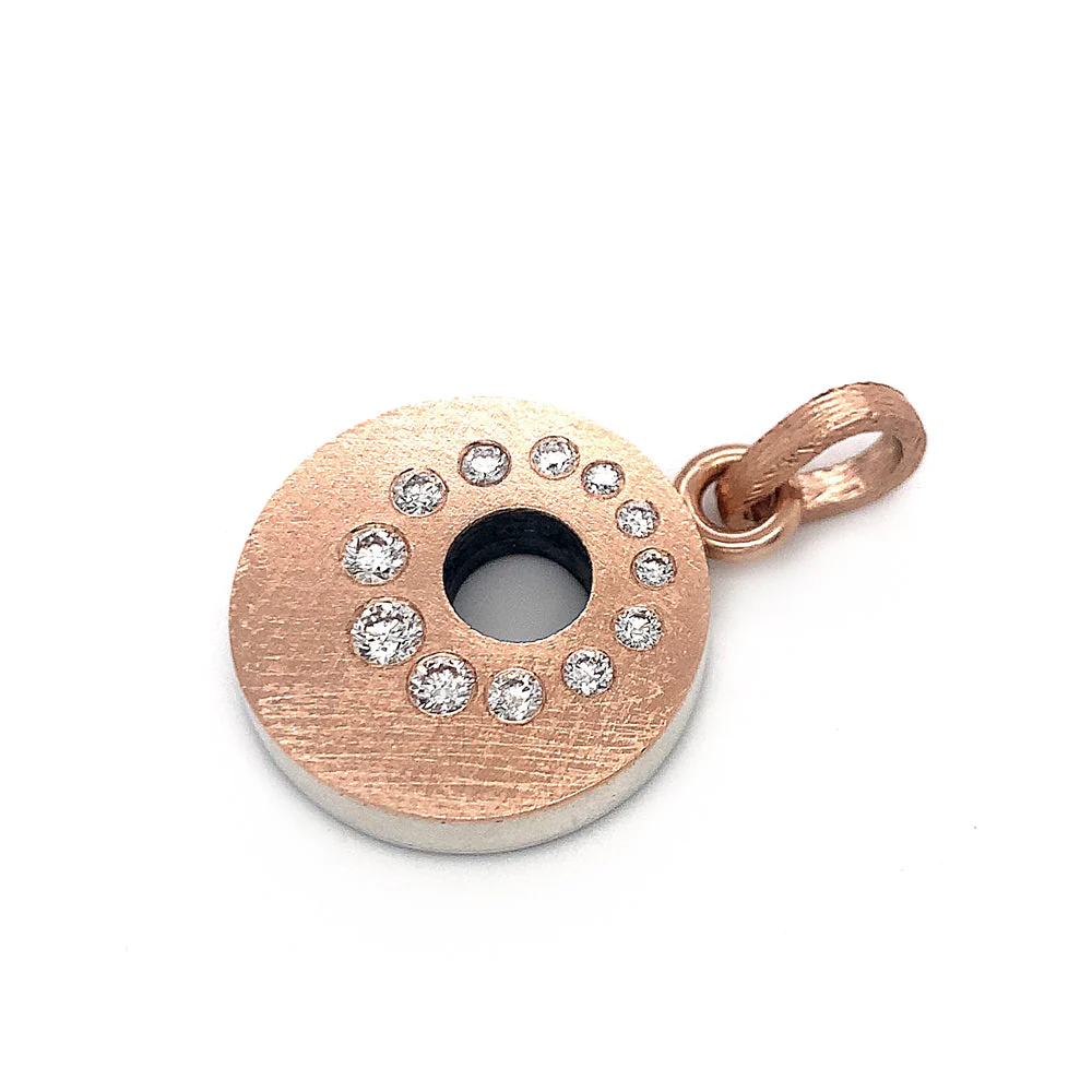 Rose Gold, Sterling Silver & Diamond Pendant - "Claire"