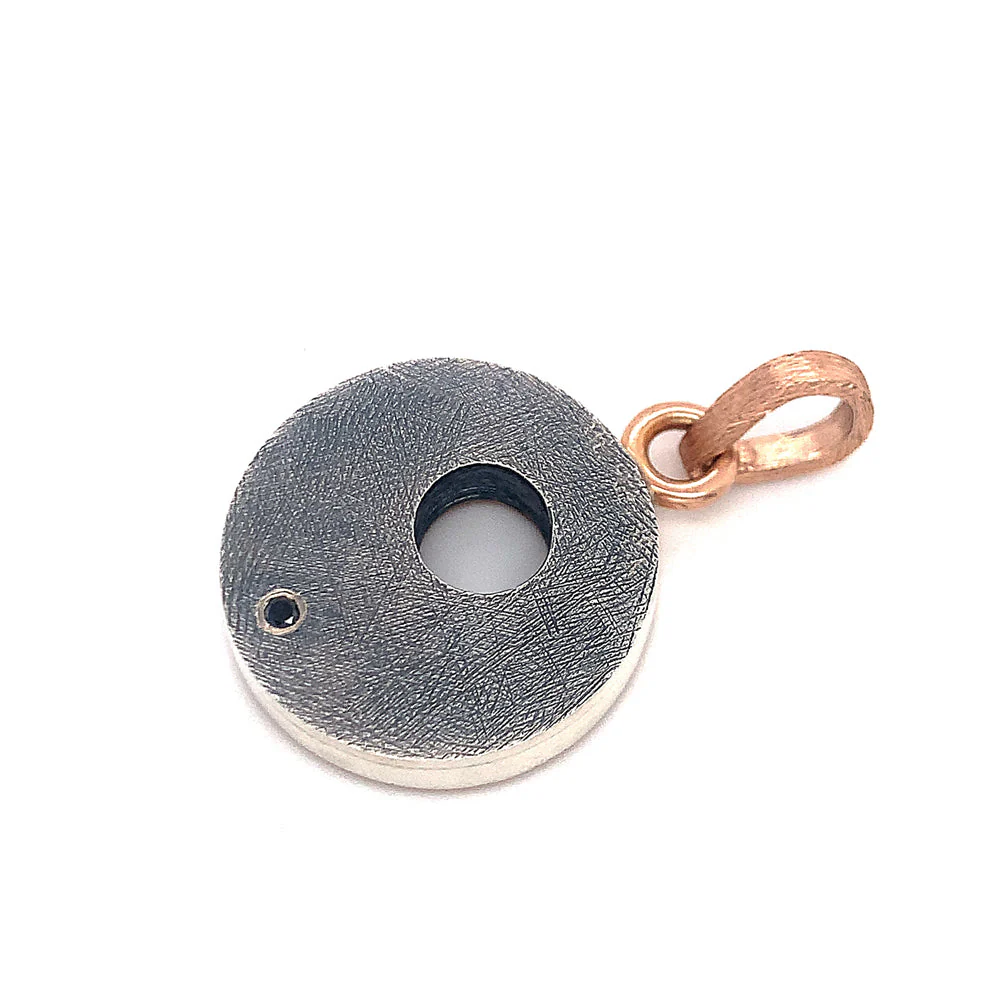 Rose Gold, Sterling Silver & Diamond Pendant - "Claire" - Image 3