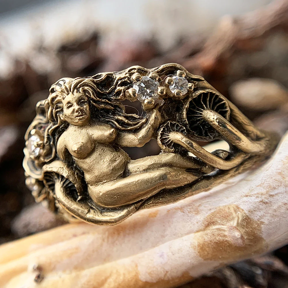 Diamond & Yellow Gold Ring - "Lightkeeper" - Image 2