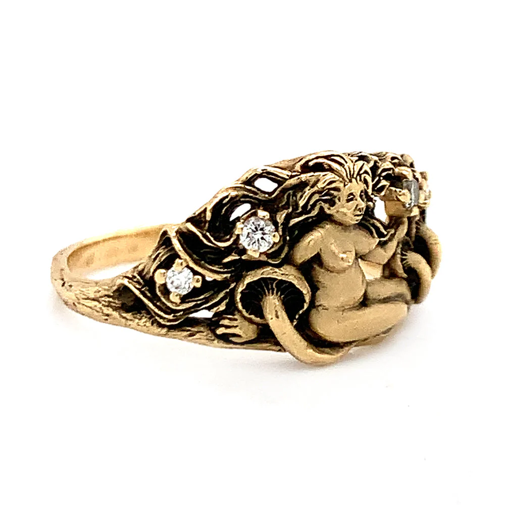 Diamond & Yellow Gold Ring - "Lightkeeper" - Image 4